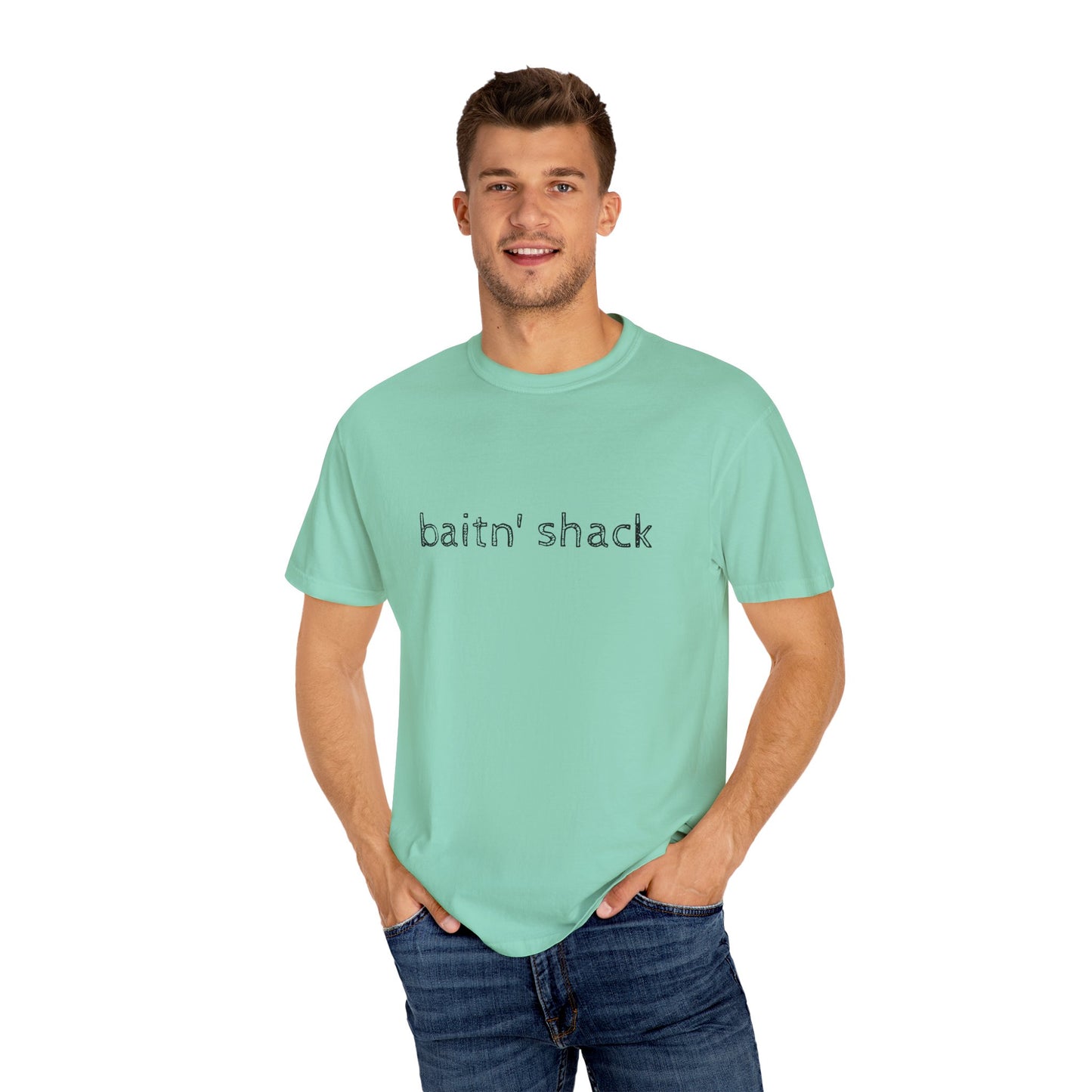 Unisex Garment-Dyed T-shirt - ‘Baitn’ Shack’ Casual Tee for Fishing Lovers