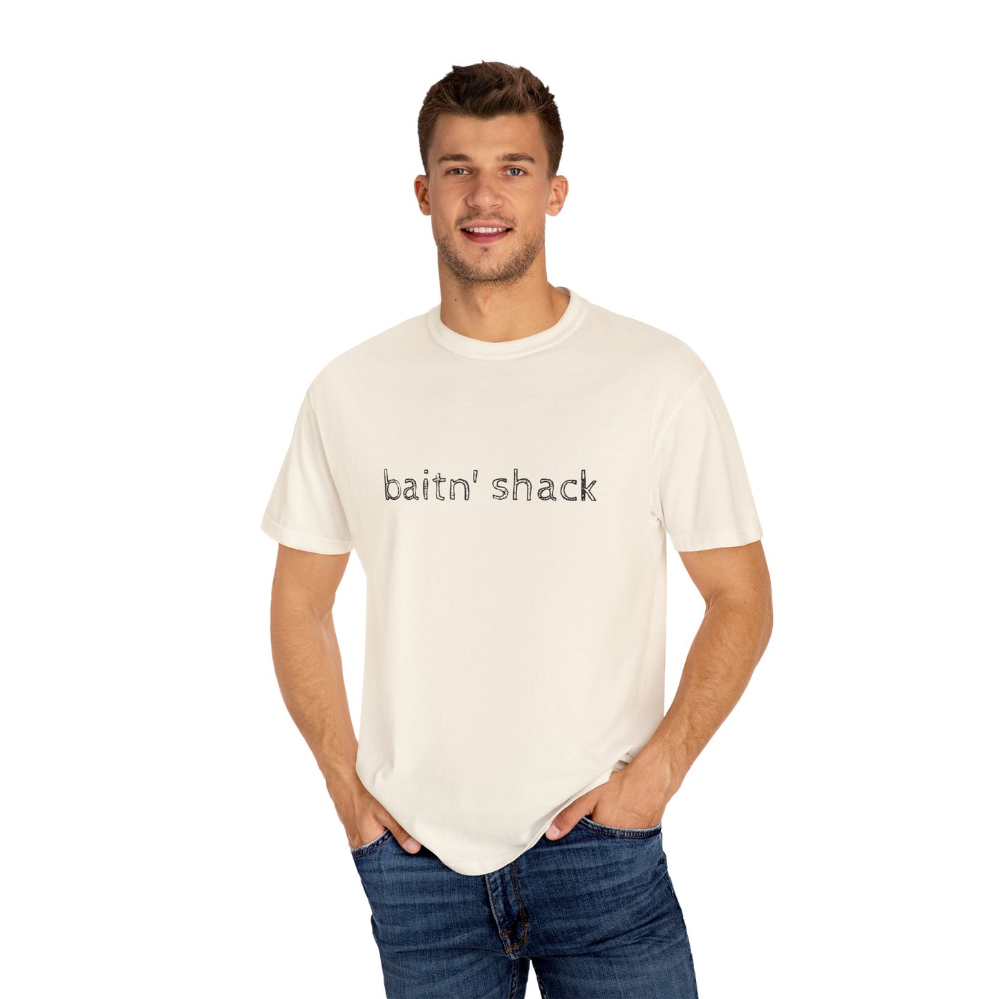 Unisex Garment-Dyed T-shirt - ‘Baitn’ Shack’ Casual Tee for Fishing Lovers