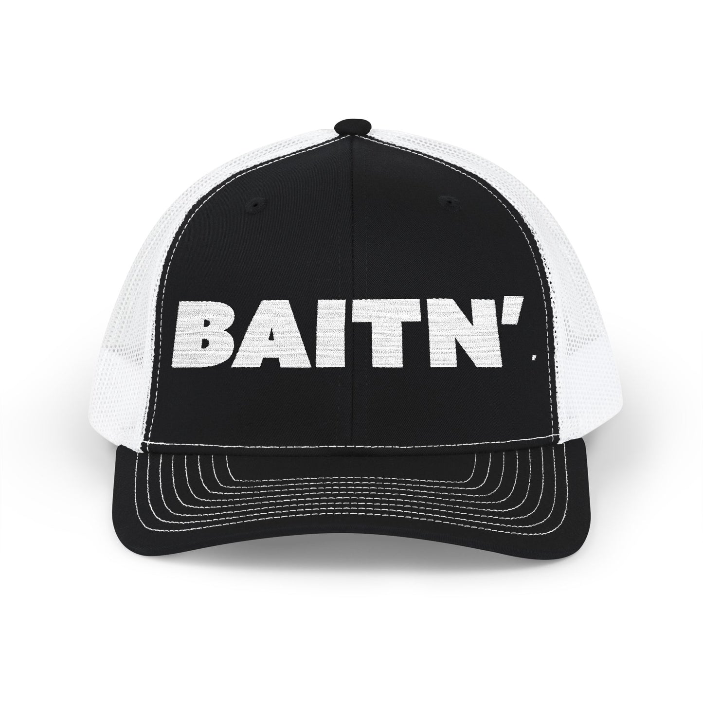 BAITN’ Classic Trucker Hat – Black & White Richardson 112 Snapback