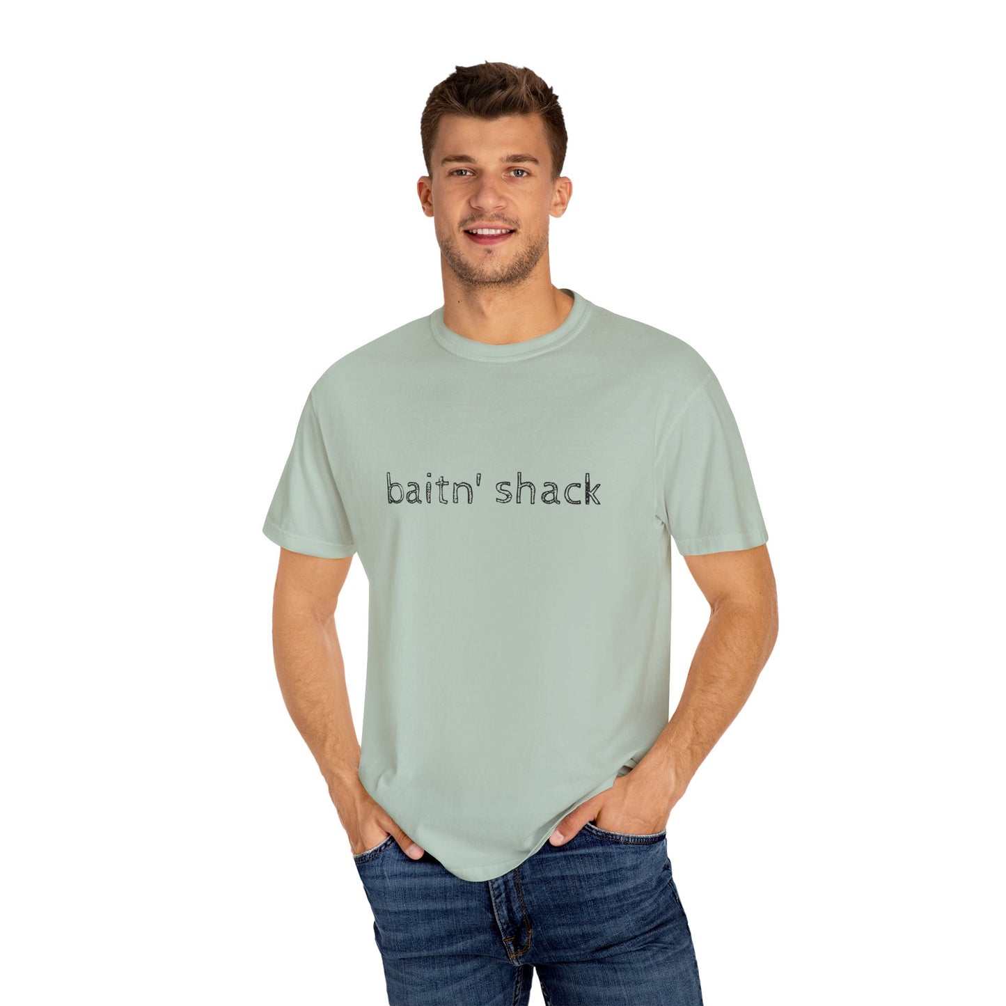 Unisex Garment-Dyed T-shirt - ‘Baitn’ Shack’ Casual Tee for Fishing Lovers