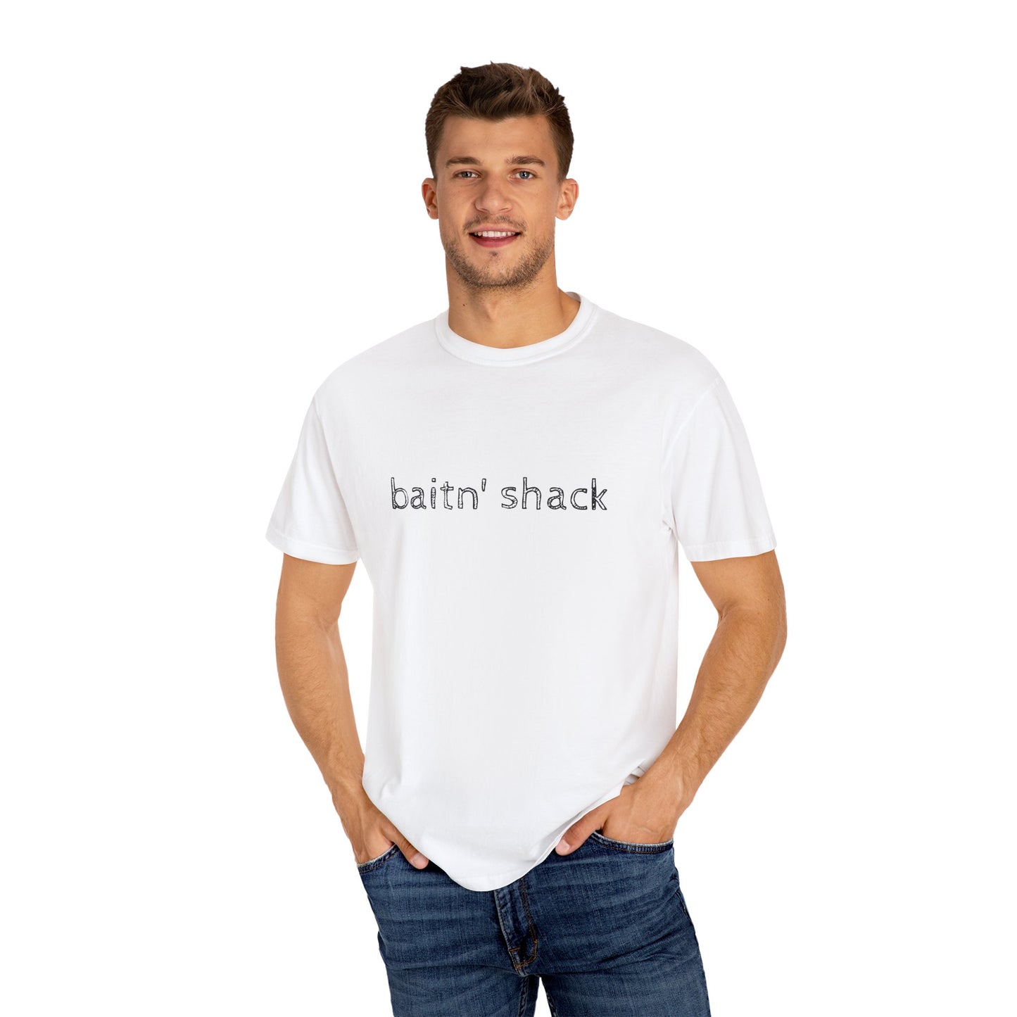 Unisex Garment-Dyed T-shirt - ‘Baitn’ Shack’ Casual Tee for Fishing Lovers
